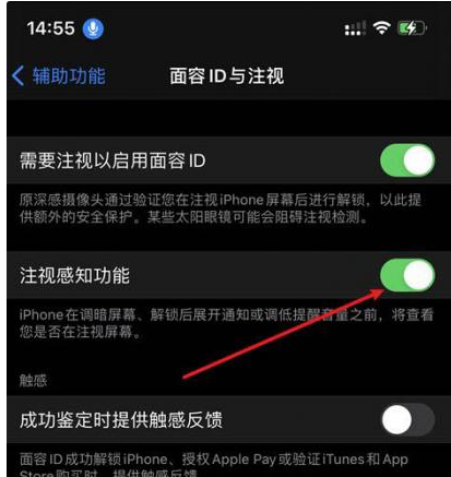 前进苹果14维修网点分享iPhone14注视感知功能有什么用 